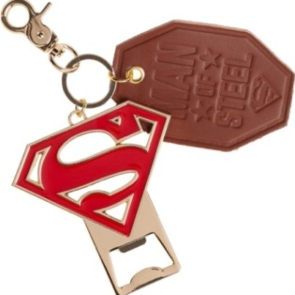 Bioworld DC Comics Superman Man of Steel Bottle Opener Charm Keychain